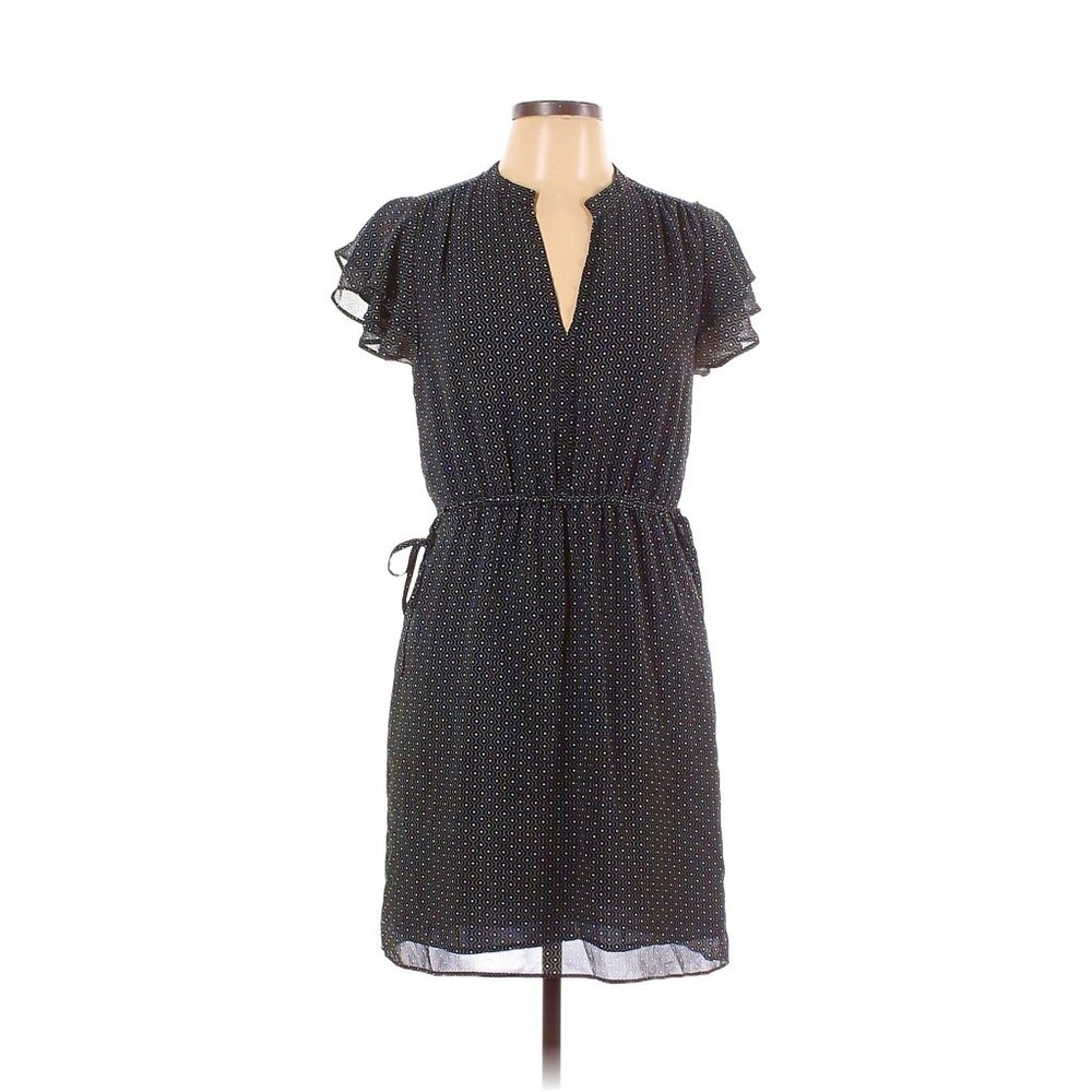 Split-Neck Polka-Dot Dress